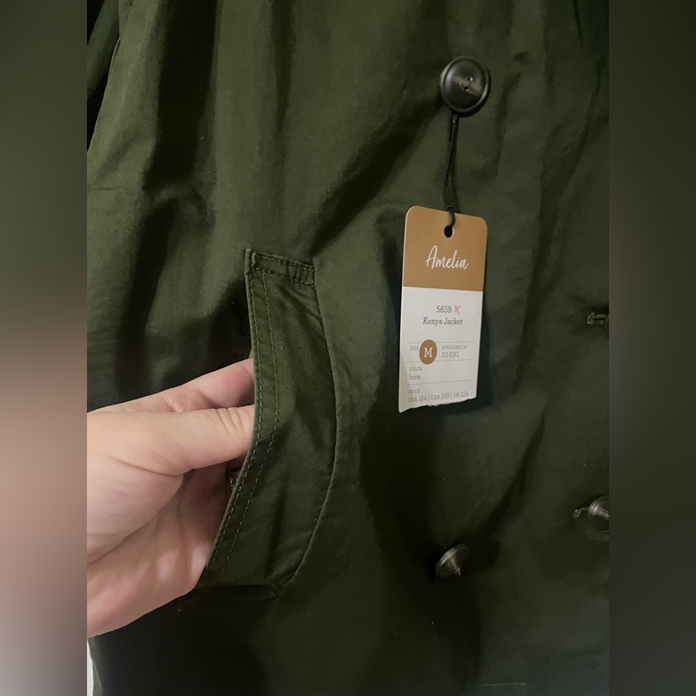 Cabi Army Green Expedition Jacket Small Double Breasted Spring Staple Cotton - Picture 3 of 8